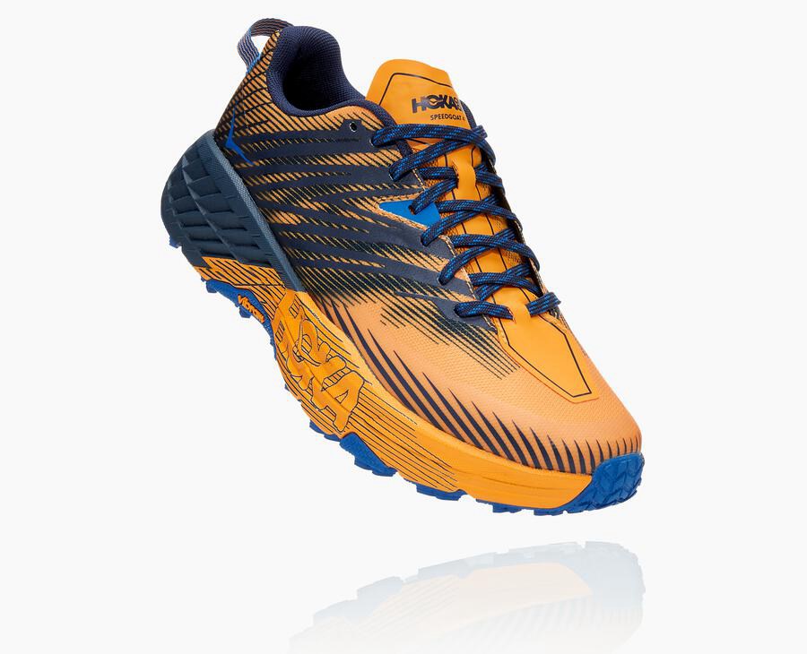 Hoka One One Speedgoat 4 Trailskor Herr - Orange/Svarta - MNKXU-4752